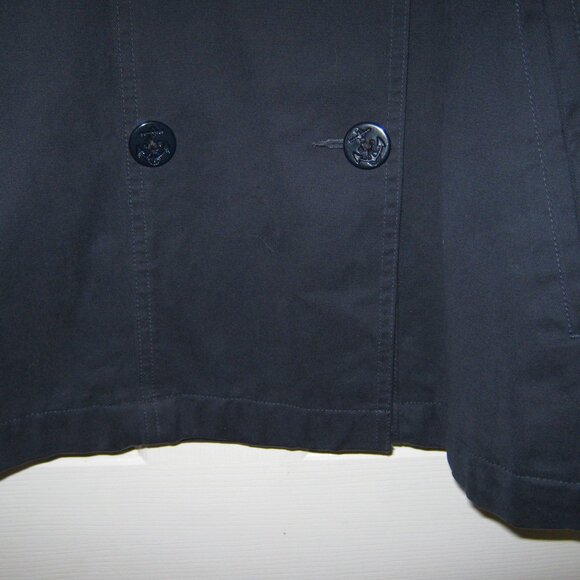 L.L. Bean Navy 100% Brushed Cotton Pea Coat -  Women's XL - Picture 3 of 4